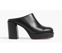 Naomi leather platform mules - Black