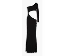 Whitney one-shoulder cutout jersey maxi dress - Black
