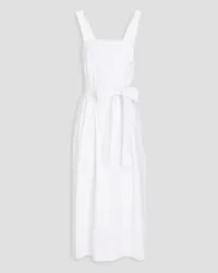 Vince Belted linen-blend midi dress - White White