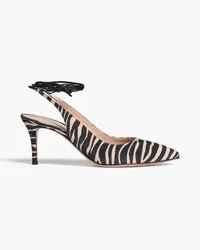 Gianvito Rossi Irene zebra-print suede slingback pumps - Animal print Animal