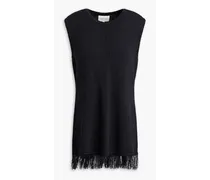 Soria fringed knitted top - Black