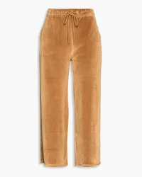 Nili Lotan Daphne cropped cotton-blend velour track pants - Brown Brown