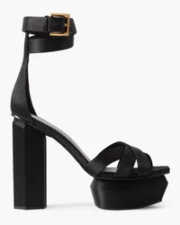 Balmain Ava satin platform sandals - Black Black