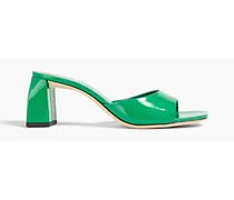 Patent-leather mules - Green