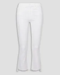 Mother The Insider Crop distressed high-rise flared jeans - White White