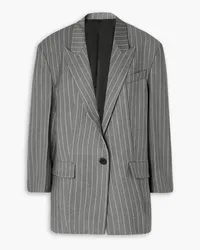 ATTICO Glen oversized pinstriped woven blazer - Gray Gray