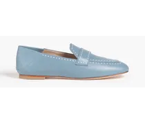 Wylie studded leather collapsible heel loafers - Blue
