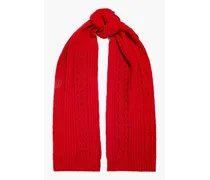 Cable-knit cashmere scarf - Burgundy