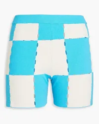 Jacquemus Gelato checked cotton-blend shorts - Blue Blue