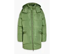 Quilted shell hooded coat - Green