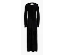 Open-back chenille maxi dress - Black