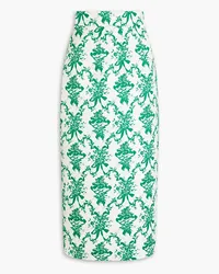 EMILIA WICKSTEAD Lorinda printed faille midi skirt - Green Green