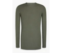 Slim-fit ribbed wool sweater - Green
