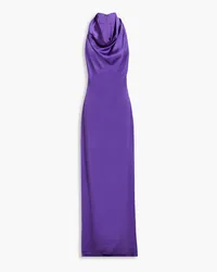 Badgley Mischka Draped satin gown - Purple Purple