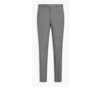Mélange wool-crepe suit pants - Gray