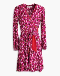 Diane von Furstenberg Linsey printed crepe mini wrap dress - Purple Purple