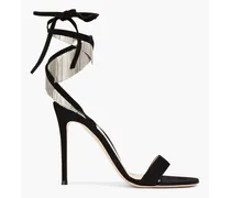 Lily fringed suede sandals - Black