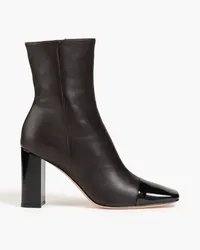 Gianvito Rossi Logan smooth and patent-leather ankle boots - Brown Brown