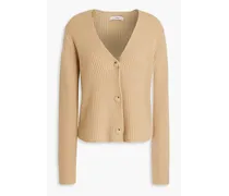 Ribbed cashmere cardigan - Neutral
