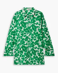 Diane von Furstenberg Caleb oversized printed cotton-blend shirt - Green Green