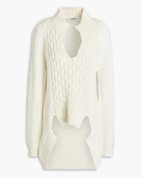 Vivetta Cable and ribbed-knitted wool-blend sweater - White White