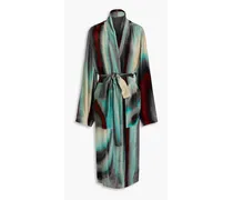 Printed velvet robe - Blue