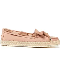 TOD'S Bow-detailed suede loafers - Pink Pink