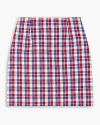 Alessandra Rich Checked tweed mini skirt - Red Red