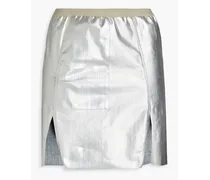 Metallic denim mini skirt - Metallic