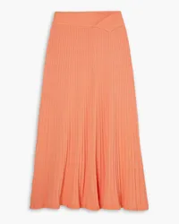 Anna Quan Celeste ribbed cotton-blend midi skirt - Orange Orange