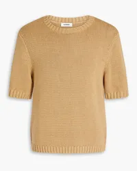 Sandro Cotton and silk-blend sweater - Brown Brown