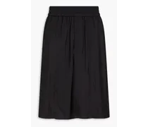 Wide-leg twill shorts - Black