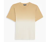 Dip-dyed cotton and linen-blend jersey T-shirt - Neutral