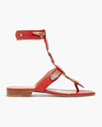 RED Valentino Sin appliquéd leather sandals - Red Red