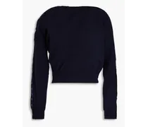 Button-detailed wool-blend sweater - Blue