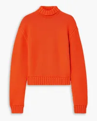 Ferragamo Cotton-blend turtleneck sweater - Orange Orange