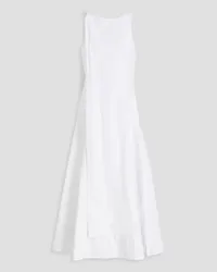 BITE Studios Draped fluted cotton-poplin midi dress - White White