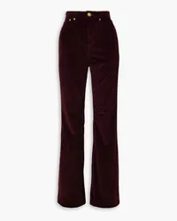 Rag & Bone Casey cotton-blend corduroy flared pants - Burgundy Burgundy