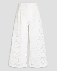 Valentino Garavani Cotton-blend corded lace wide-leg pants - White White