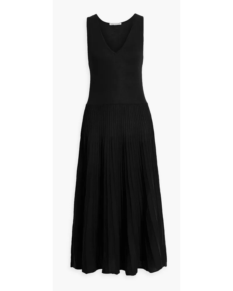 Autumn Cashmere Pleated cotton midi dress - Black Black