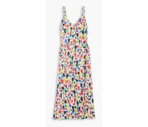 Printed crepe midi dress - Multicolor
