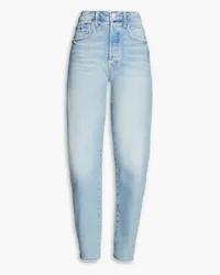 Mother The Curbside Skimp faded high-rise tapered jeans - Blue Blue