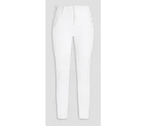 Emmie button-detailed high-rise skinny jeans - White