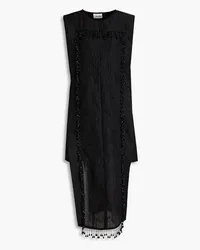 Ganni Layered embellished cloqué mini dress - Black Black