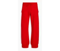 Wool-felt track pants - Red