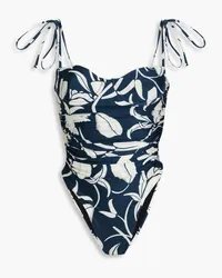 AGUA BENDITA Rabano floral-print underwired swimsuit - Blue Blue