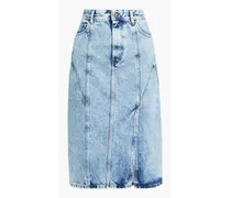 Aypril acid-wash denim midi skirt - Blue