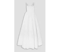 Brigitte pintucked cotton-poplin maxi dress - White