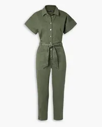 Veronica Beard Cropped cotton-blend twill jumpsuit - Green Green