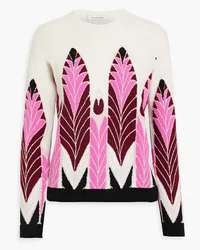 Valentino Garavani Jacquard-knit wool and cashmere-blend sweater - Pink Pink